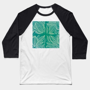 Teal Tropical Feathers Baseball T-Shirt